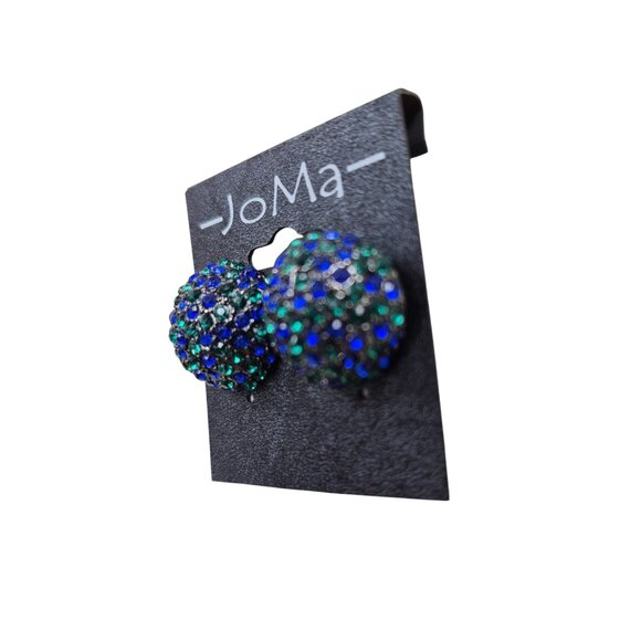 JoMa Blue & Green Beaded Stud Earrings - Picture 2 of 3